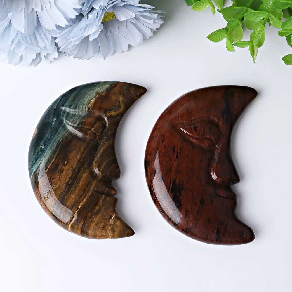 3.8" Moon Face Crystal Carvings Best Crystal Wholesalers