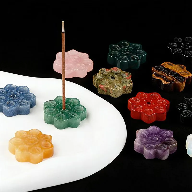 3cm Crystal Flower Incense Holder Crystal Healing Bulk Wholesale