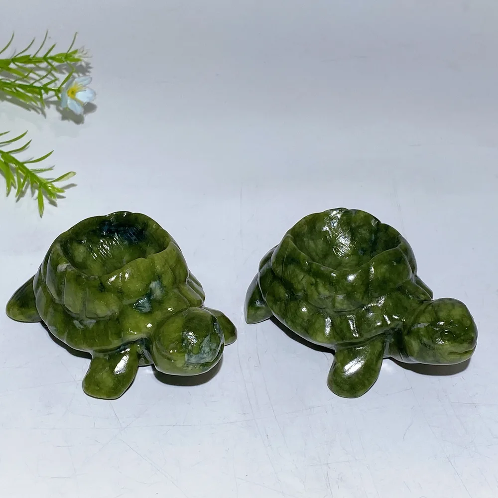 4.0" Serpentine Turtle Bowl Carving Crystal Healing Bulk Wholesale