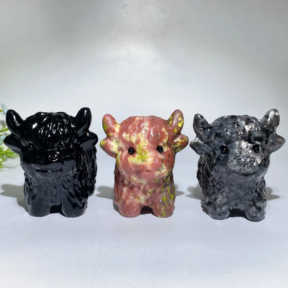 4.2"-4.6" Crystal Cattle Carving Crystal Healing Bulk Wholesale