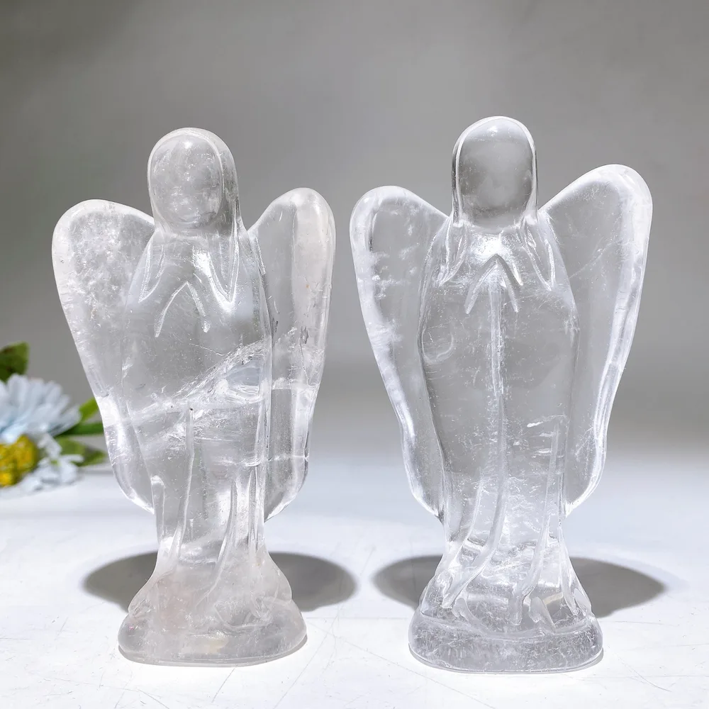4.3“ Clear Quartz Angel Carving Crystal Healing Bulk Wholesale
