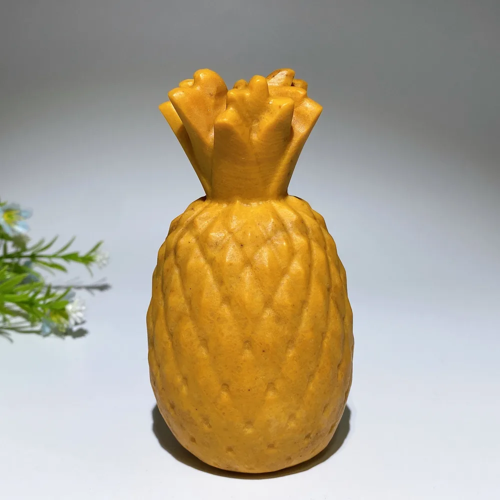 4.4" Yellow Jade Pineapple Carving Crystal Healing Bulk Wholesale