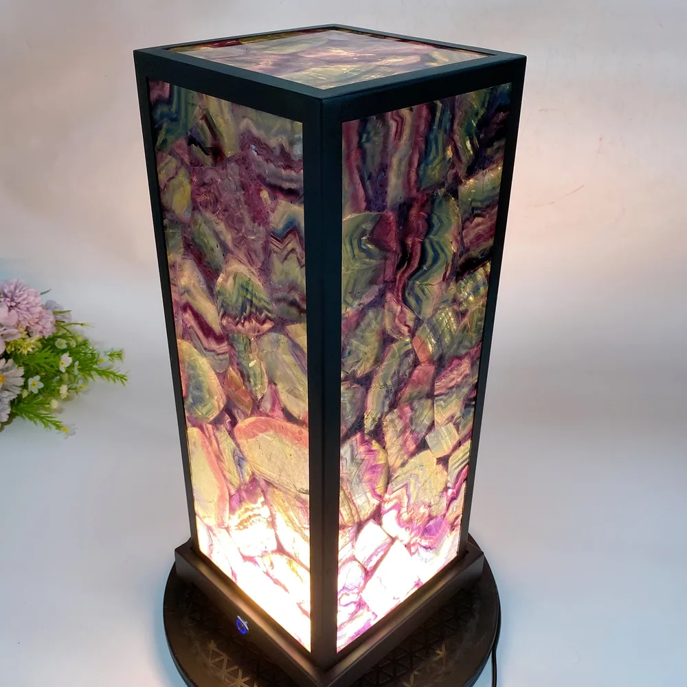 46.5cm Rainbow Fluorite Lamp Crystal Healing Bulk Wholesale