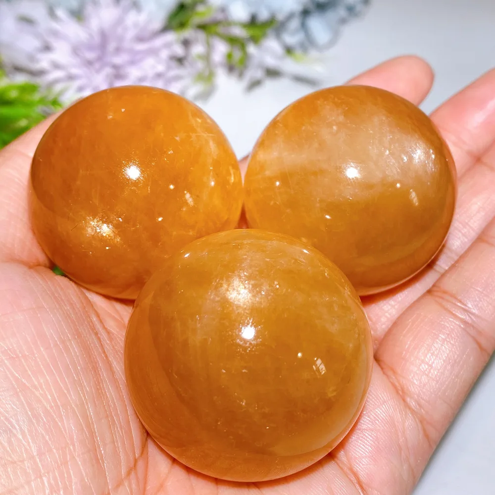 4cm Honey Calcite Sphere Crystal Healing Bulk Wholesale