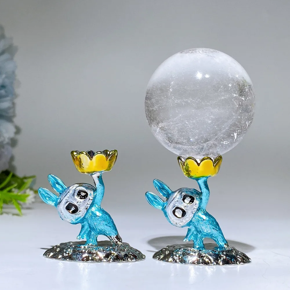 4cm Metal Labubu Stand Crystal Healing Bulk Wholesale