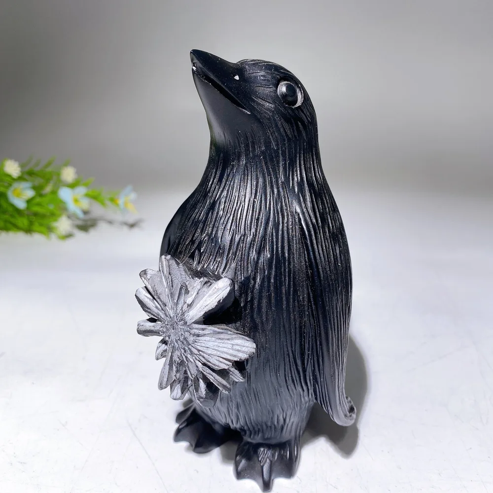 5.0" Chrysanthemum Penguin Carving Crystal Healing Bulk Wholesale