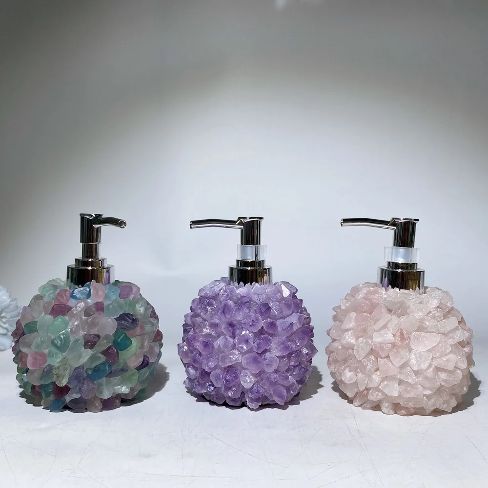5.0" Crystal Chips Shampoo Bottle Crystal Healing Bulk Wholesale