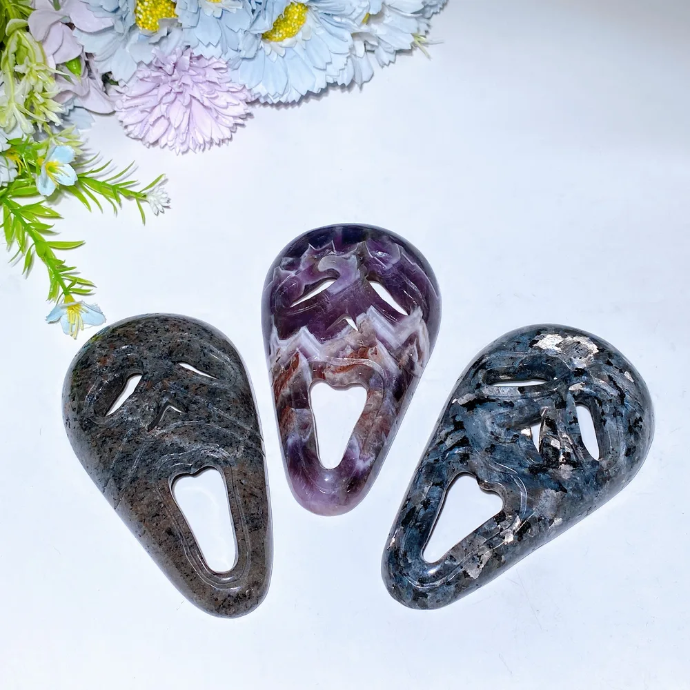 5.2" Crystal Ghost Face Carving Crystal Healing Bulk Wholesale