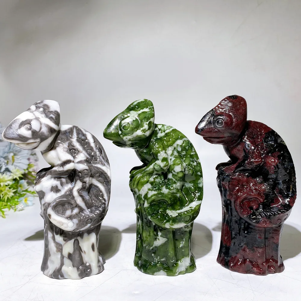 6.0" Crystal Chameleon Carving Crystal Healing Bulk Wholesale