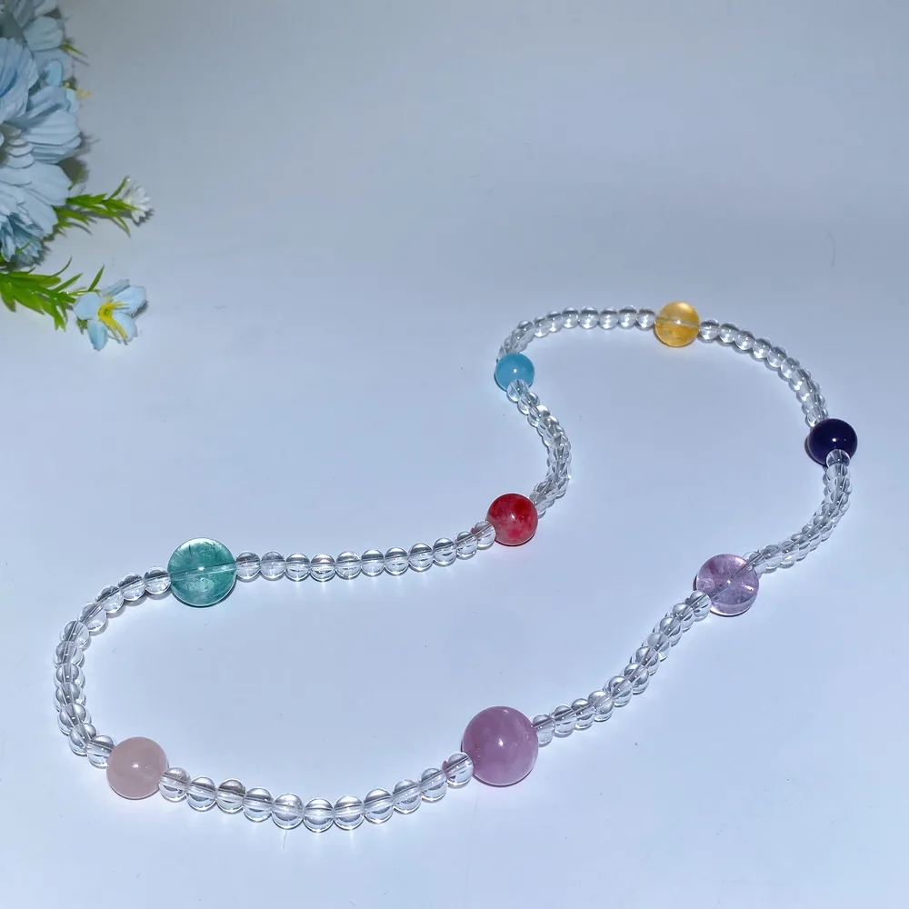 6mm Clear Quartz with Multi Crystal Necklace Cryrstal Healing Bulk Wholesale