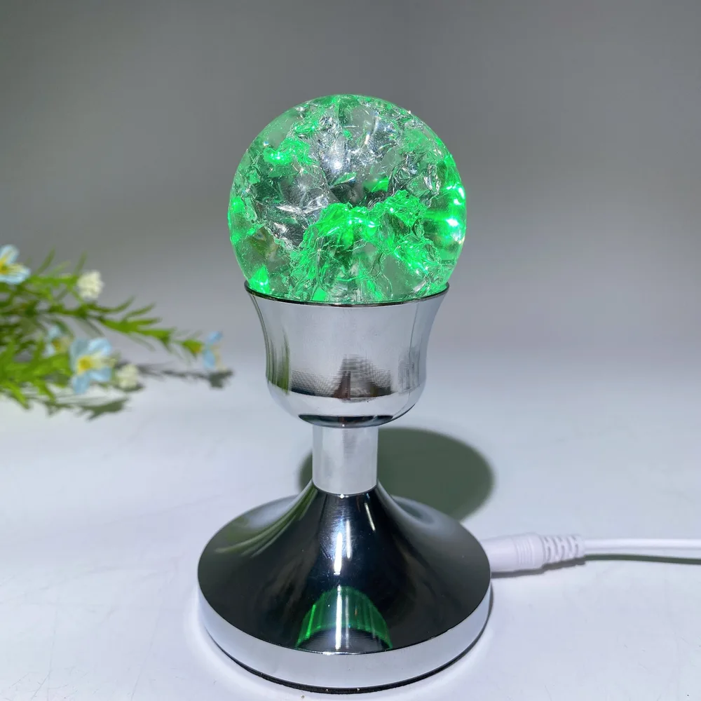 75mm Silver Plastic Lamp Stand with USB Crystal Healing Bulk Wholesale