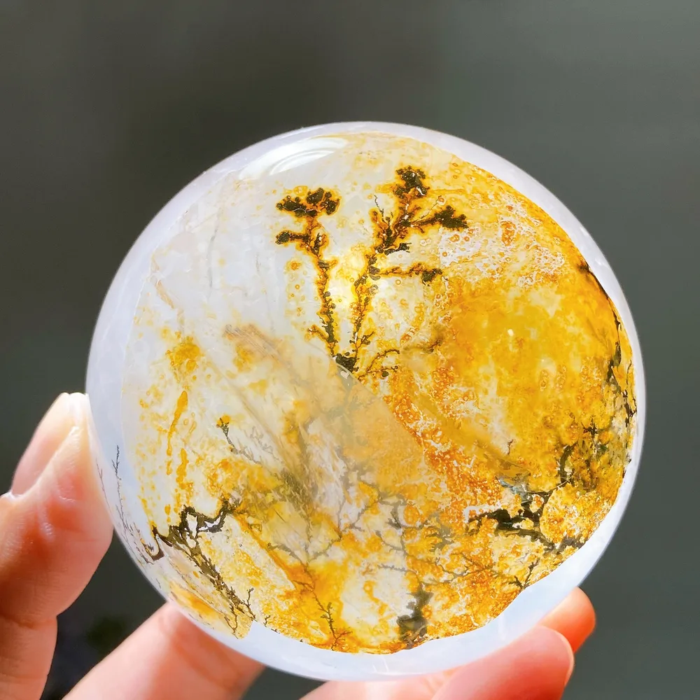 78mm Unique Denrite in Clear Quartz Sphere Crystal Healing Bulk Wholesale