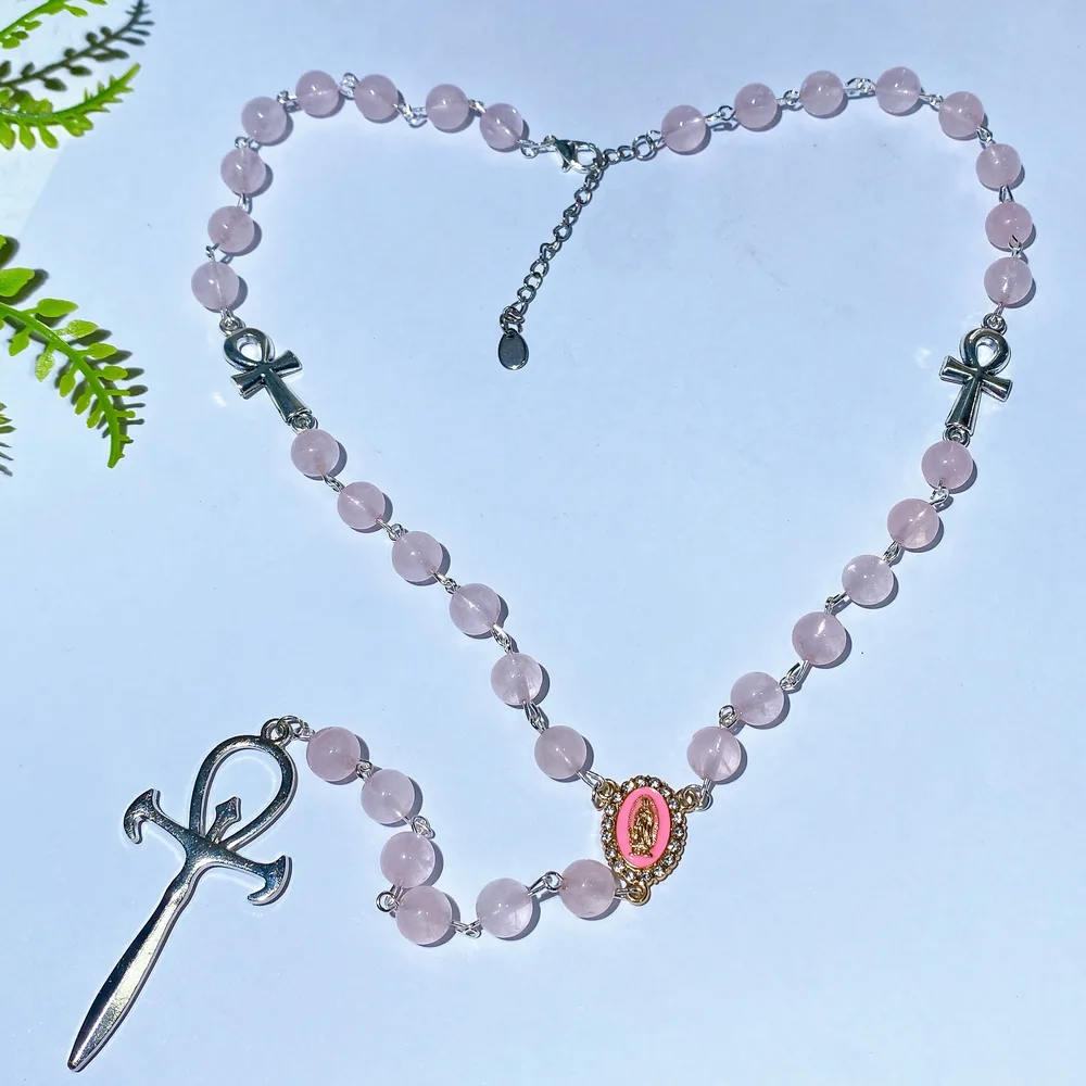 8mm Rose Quartz Rosary Crystal Healing Bulk Wholesale
