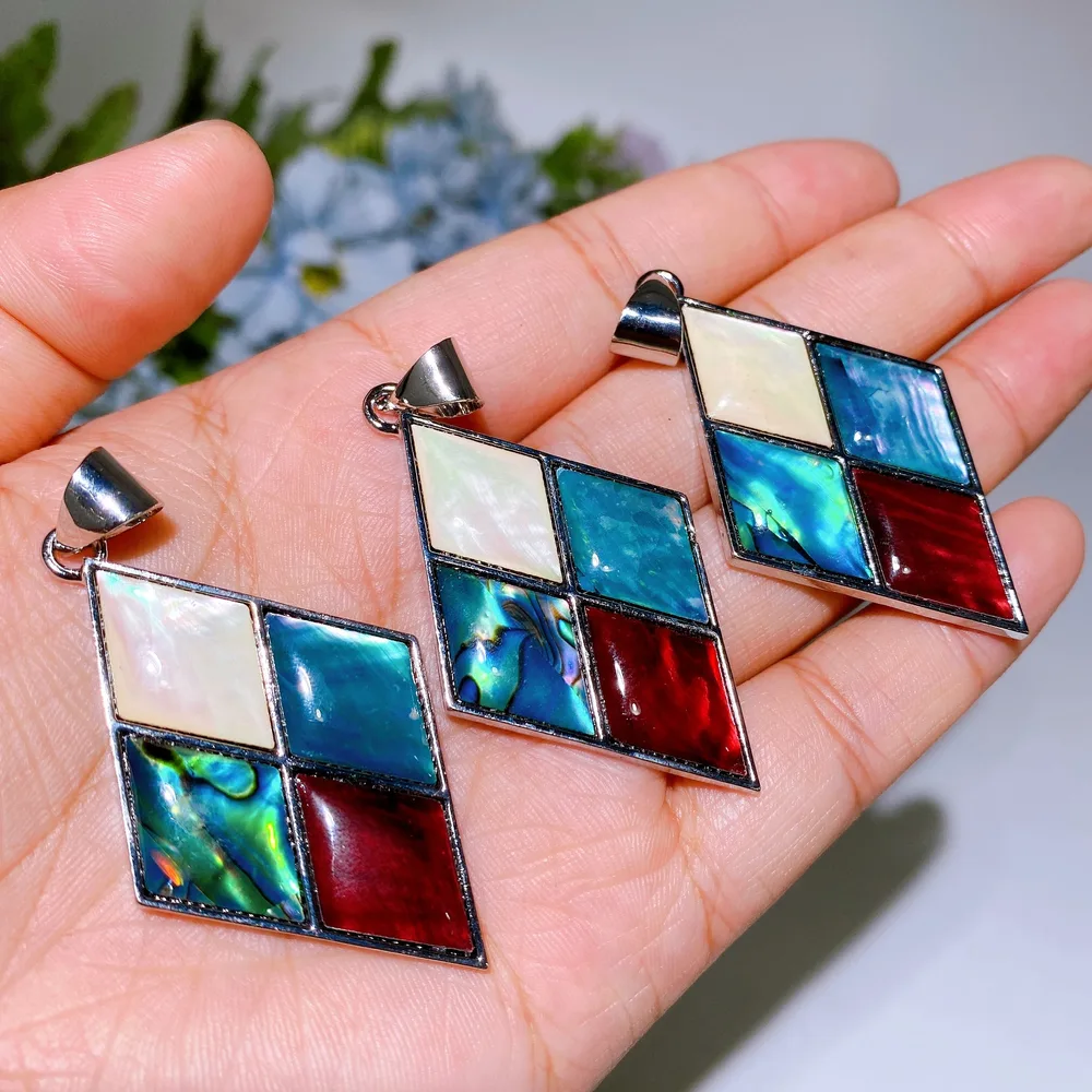 Abalone Shell Rhombus Pendant Crystal Healing Bulk Wholesale