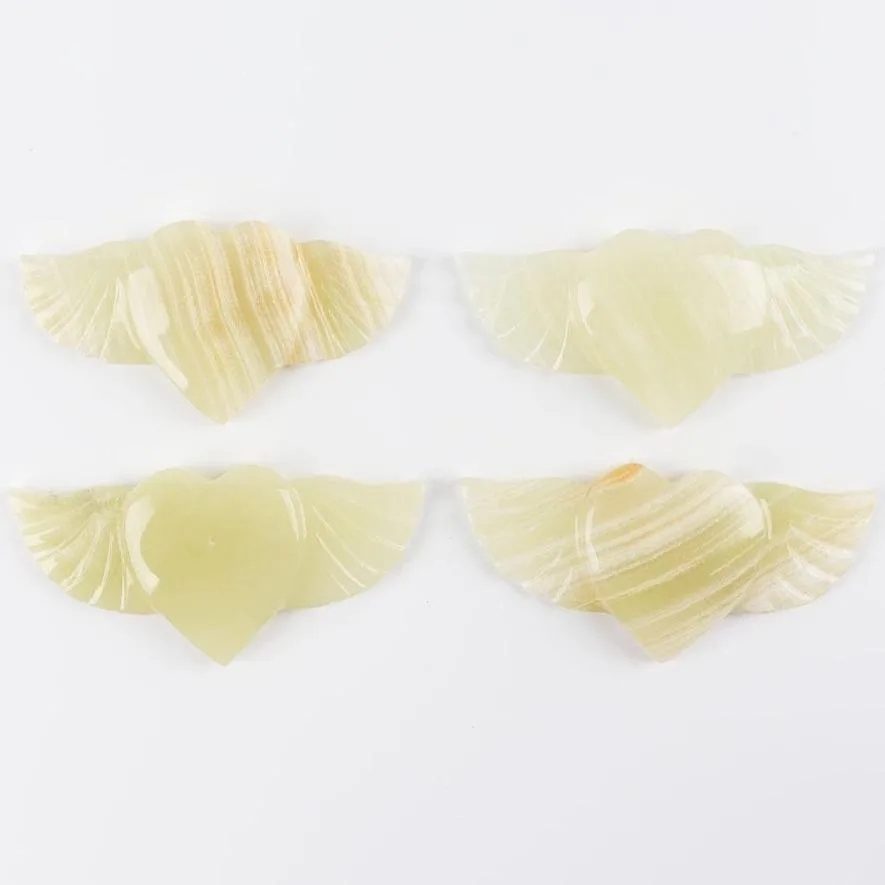 Afghan Jade Heart shape with Wings Carvings