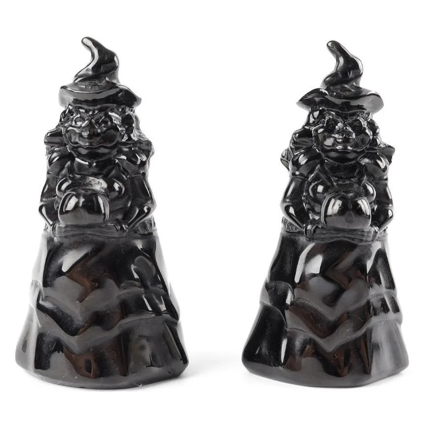 Black Obsidian Crystal Carving Witch Free Form Best Crystal Wholesalers