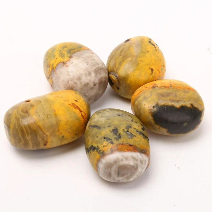 Bumblebee Jasper bulk Tumbled Stone Set of 5 Palm stones Best Crystal Wholesalers