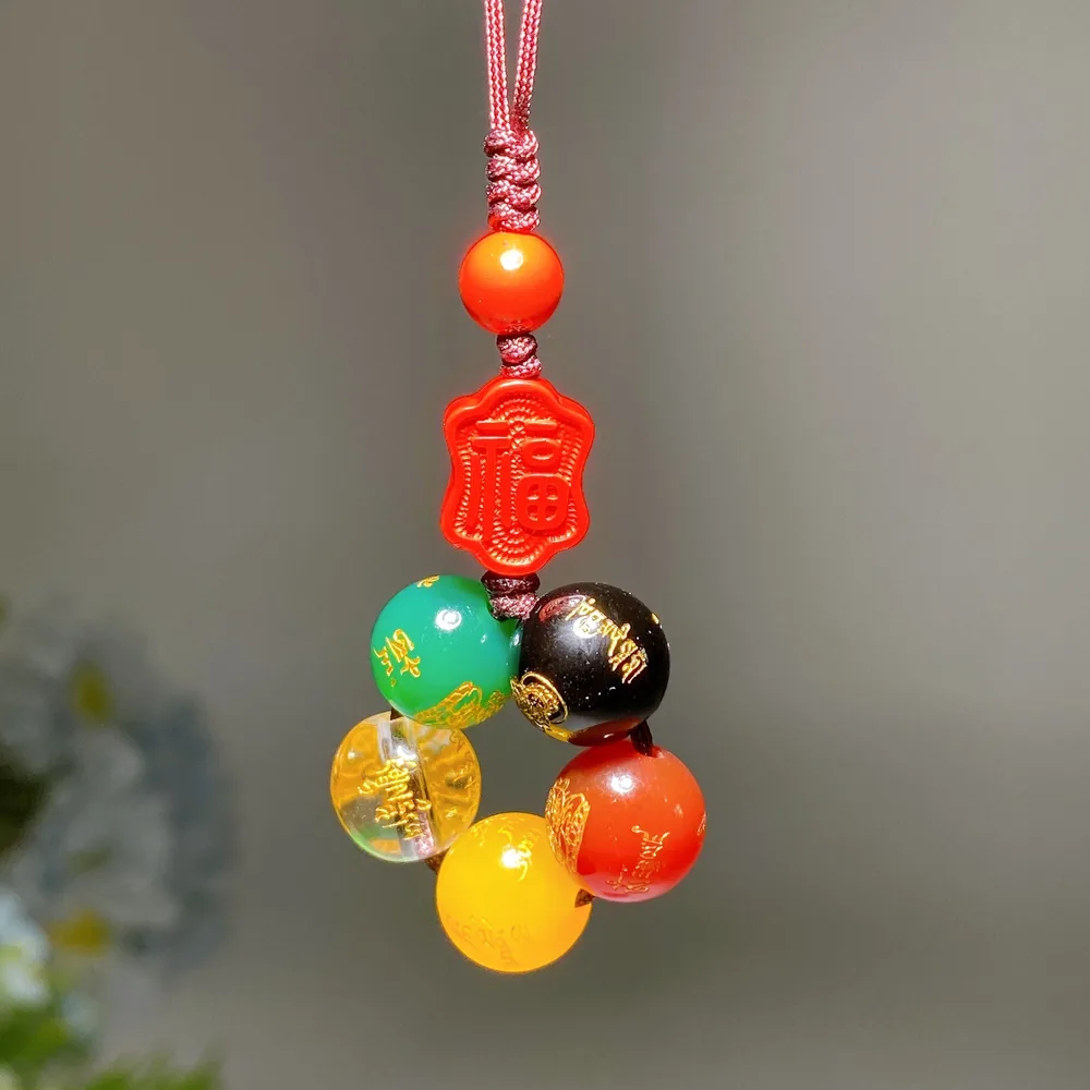 Cinnabar Crystal with Printing Bag Cellphone Hanging Ornament Crystal Healing Bulk Whoelsale