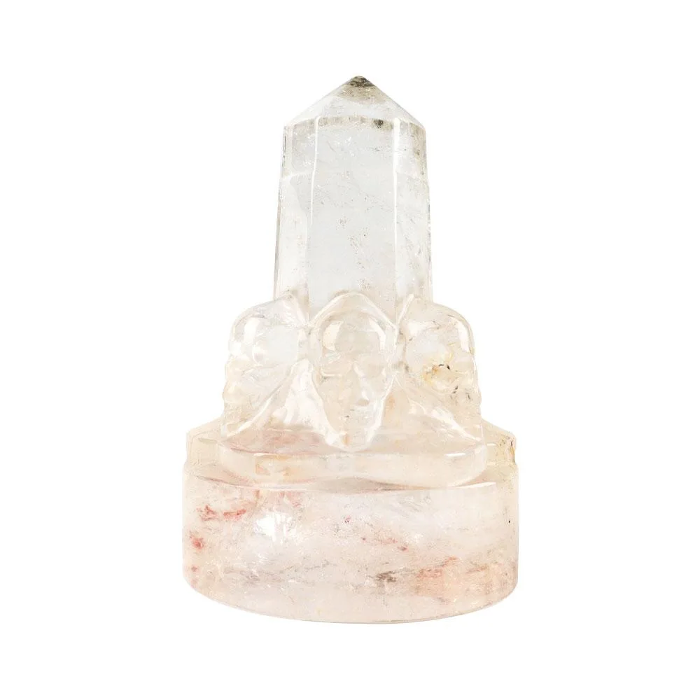 Clear Quartz Crystal Point with Carving Skull Decor Best Crystal Wholesalers