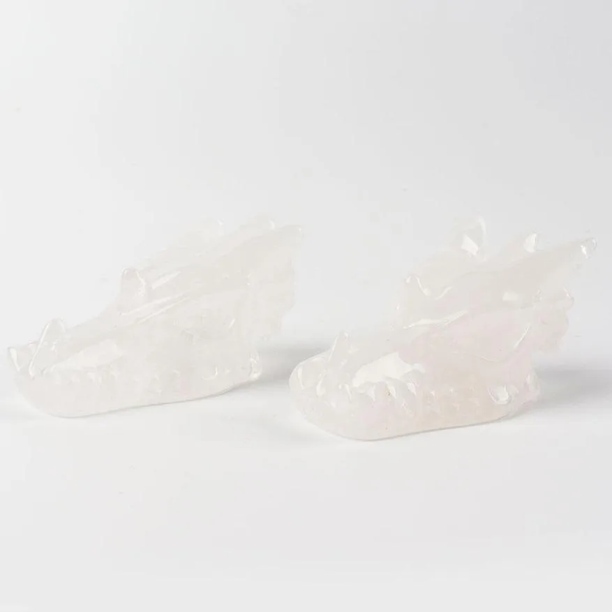 Clear Quartz Dragon Head Carvings