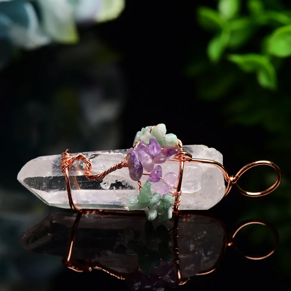 Clear Quartz Life Tree Crystal Pendant Bulk Wholesale