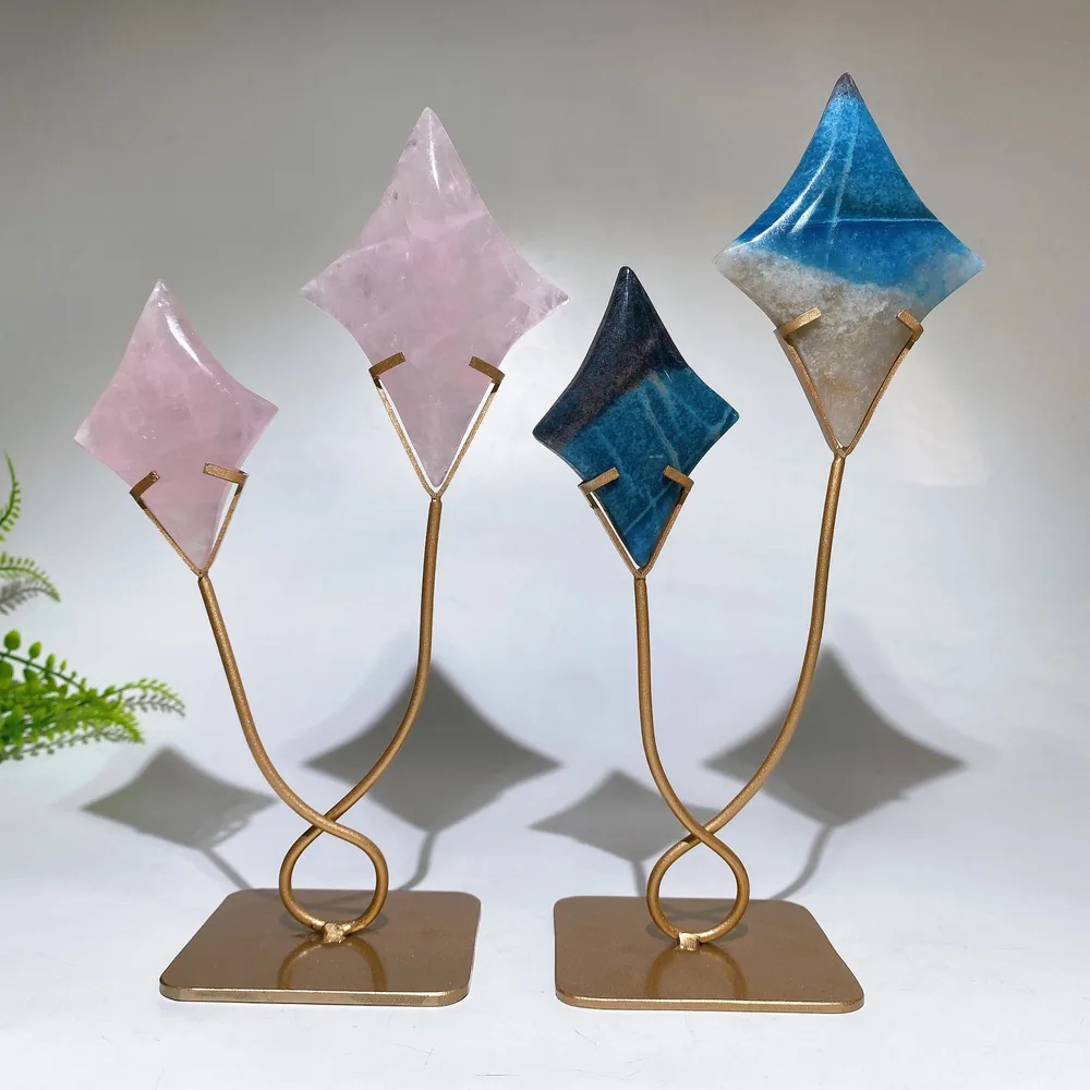 Crystal Stars Carving with Stand Crystal Healing Bulk Wholesale