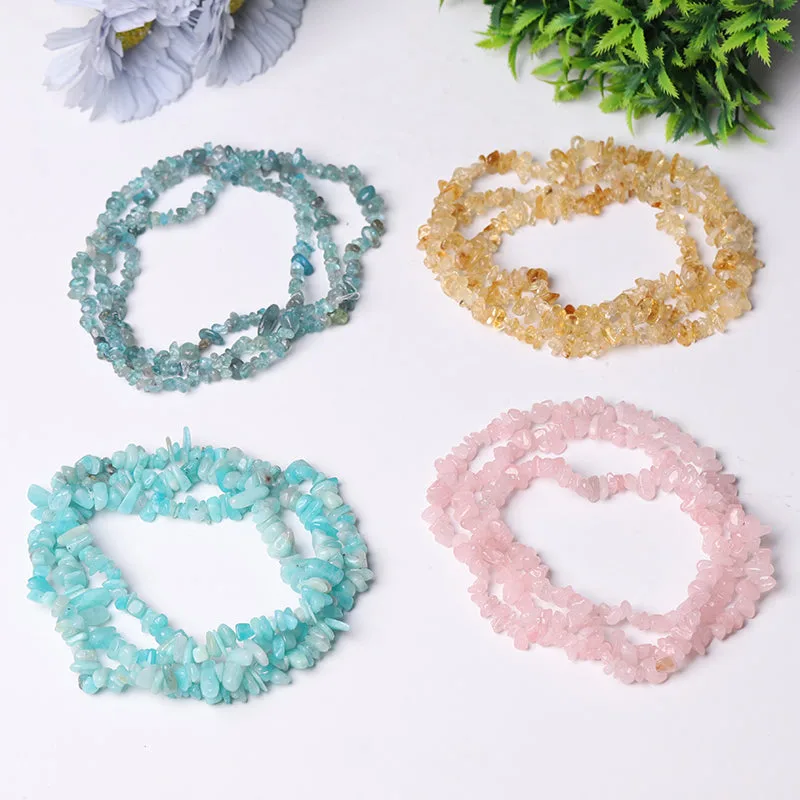 Drilled Crystal Chips with holes  String for DIY  bulk Bracelet Best Crystal Wholesalers Peridot Labradorite Larimar