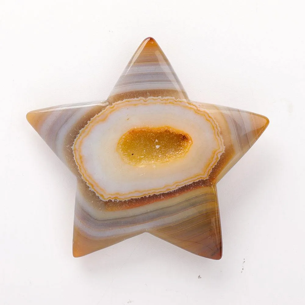 Druzy Agate Star Carvings