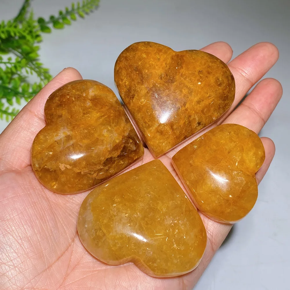 Golden Healer Heart Palm Crystal Healing Bulk Wholesale