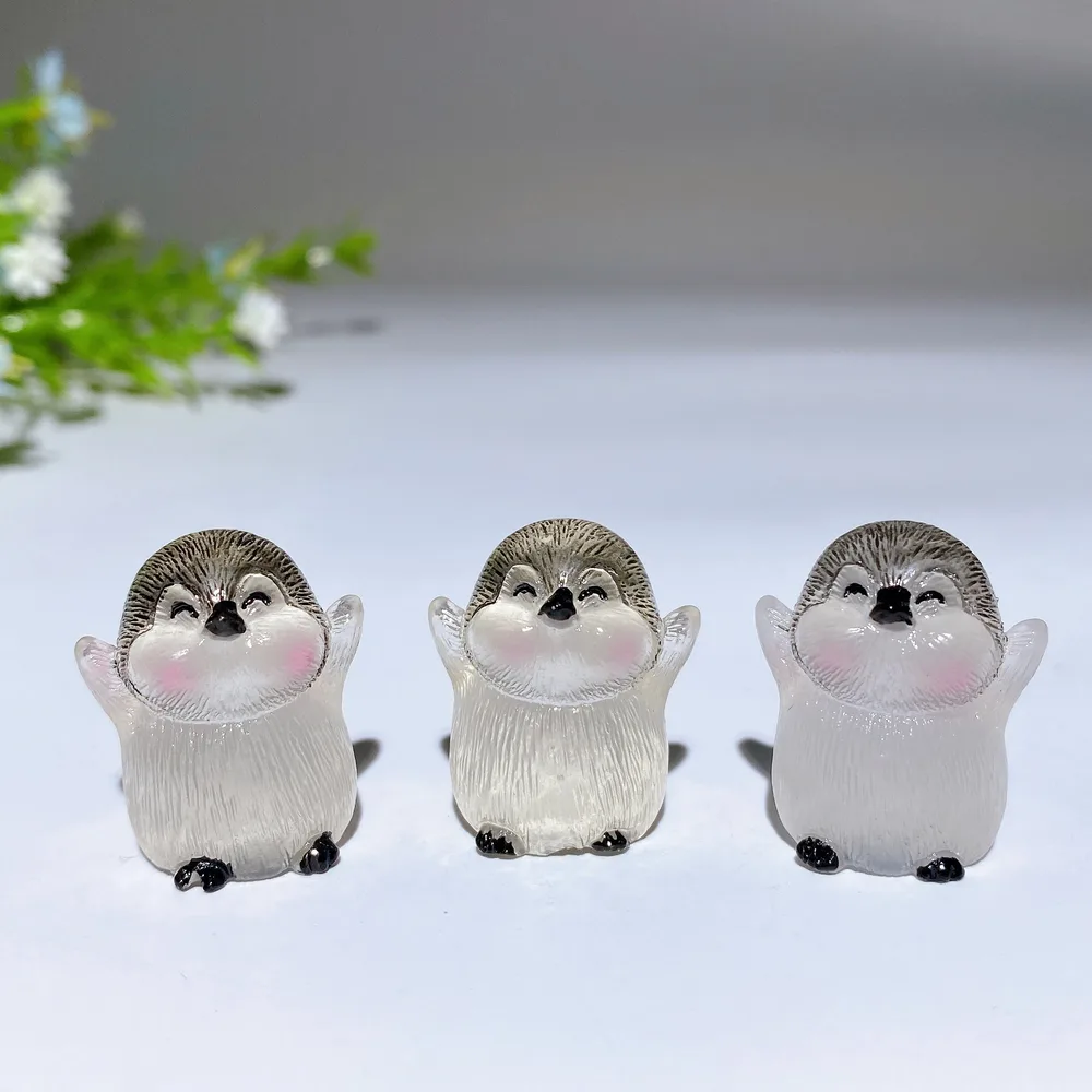 Luminous Penguin Carving 3pcs Crystal Healing Bulk Wholesale