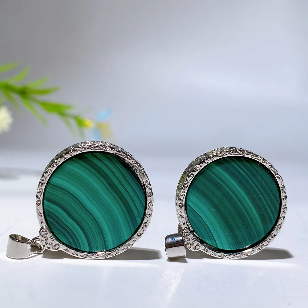 Malachite Round Pendant Crystal Healing Bulk Wholesale