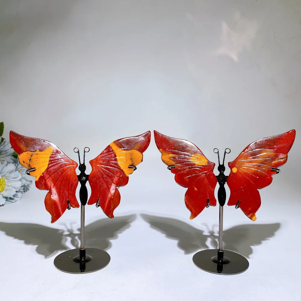 Mookite Butterfly Wings Carving with Stand Crystal Healing Bulk Wholesale