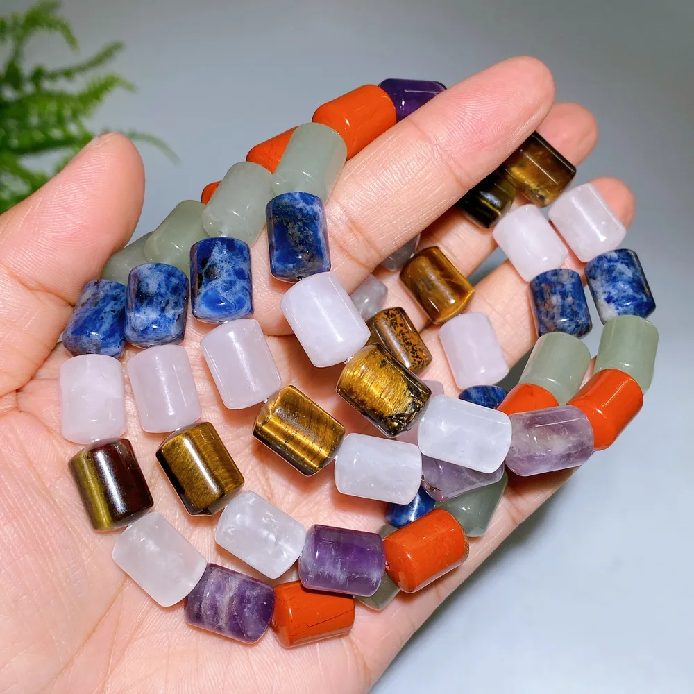 Natural Mixed Crystal Barrel Bracelet Crystal Healing Bulk Wholesale