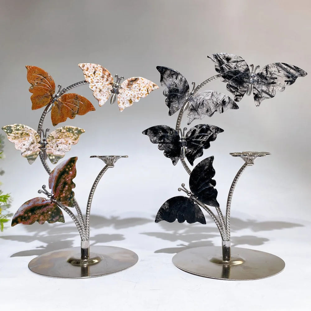 Natural Crystal Butterfly Sphere Holder Crystal Healing Bulk Wholesale
