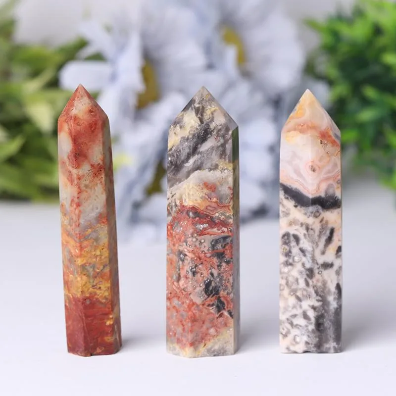 Natural Wand Gemstone Crazy Agate Towers Points Bulk Best Crystal Wholesalers