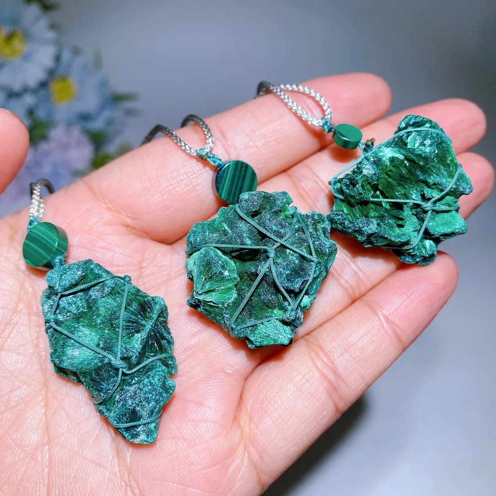 Raw Malachite Necklace Crystal Healing Bulk Wholesale