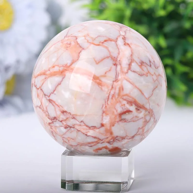 2.5"-4.5" Red Line Sphere Best Crystal Wholesalers