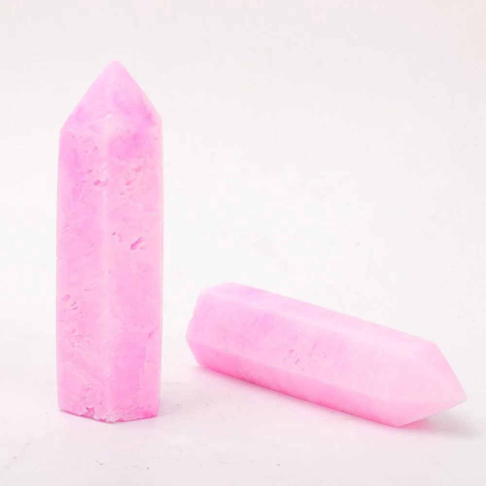 Set of 2 Pink Aragonite Towers Points Bulk Best Crystal Wholesalers