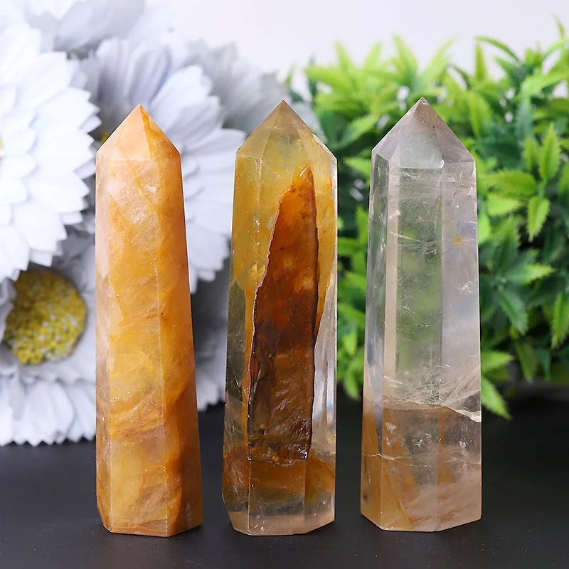3.5" Set of 3 Golden Healer Towers Points Bulk Best Crystal Wholesalers