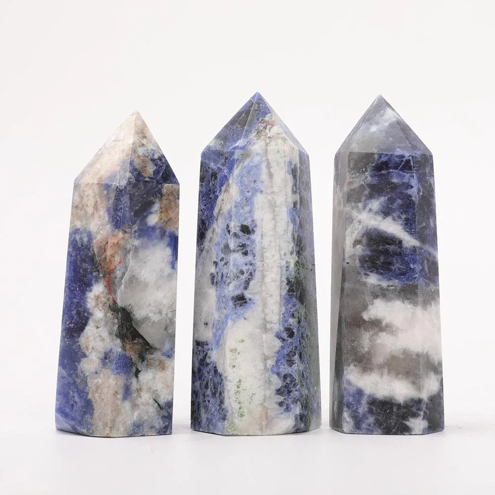 Set of 3 Sodalite Towers Points Bulk Best Crystal Wholesalers