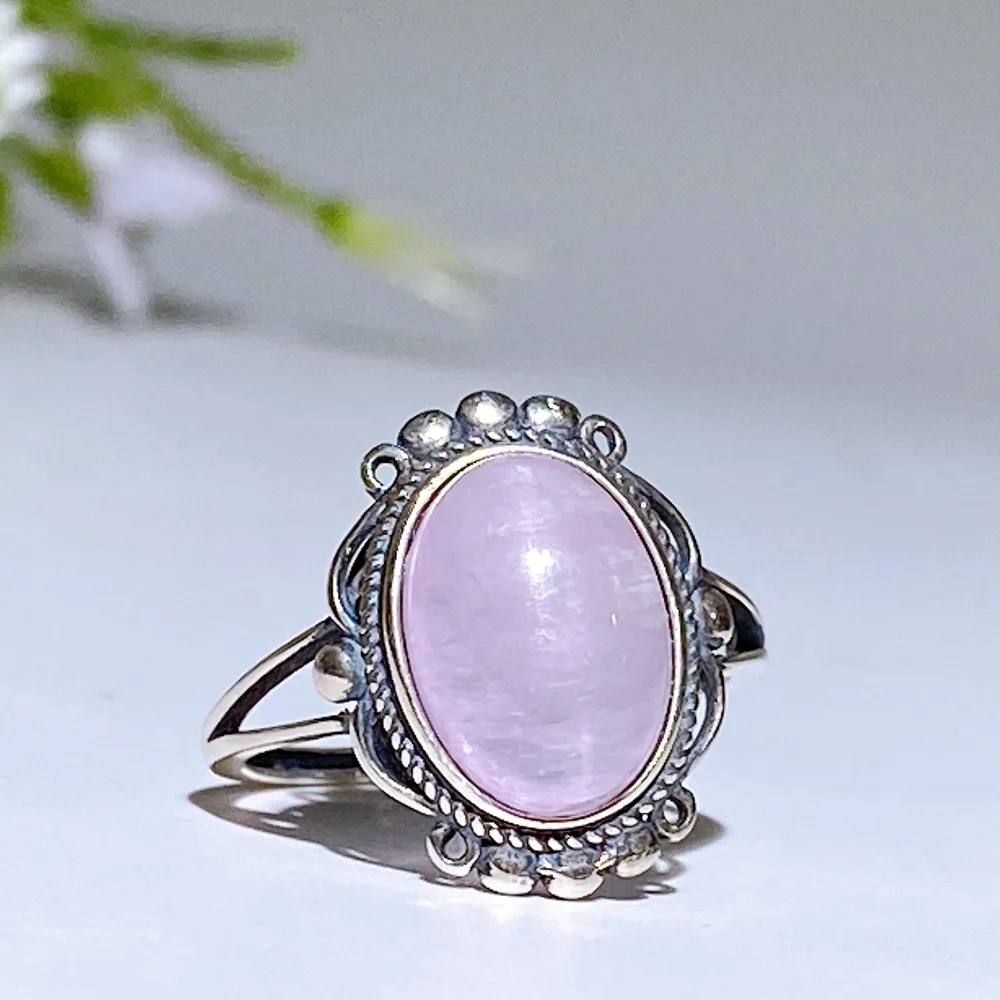 Sterling Silver Kunzite Ring Crystal Healing Bulk Wholesale