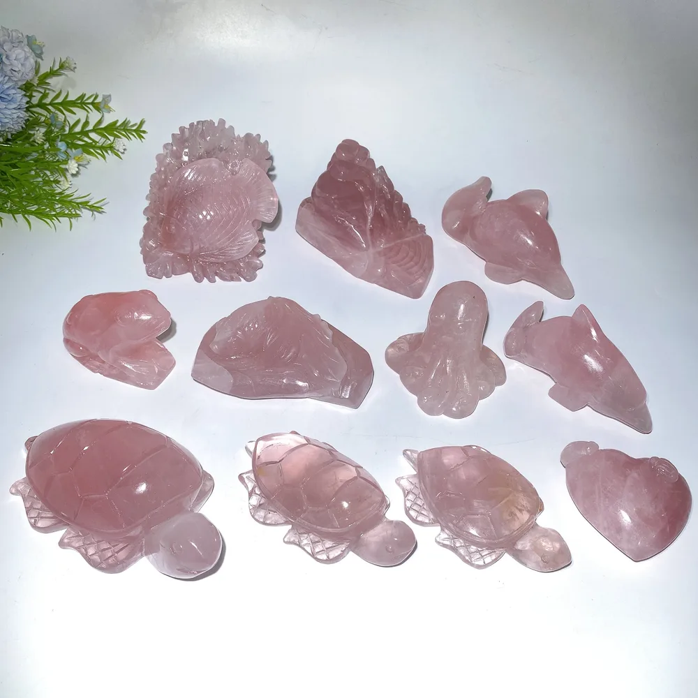 Unique Rose Quartz Carving Crystal Healing Bulk Wholesale
